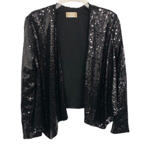Altar'd State Black Sequin Open‎ Front Party Blazer Jacket Small